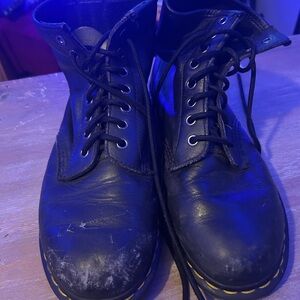 Dr. Martens Black Leather Lace-Up Boots